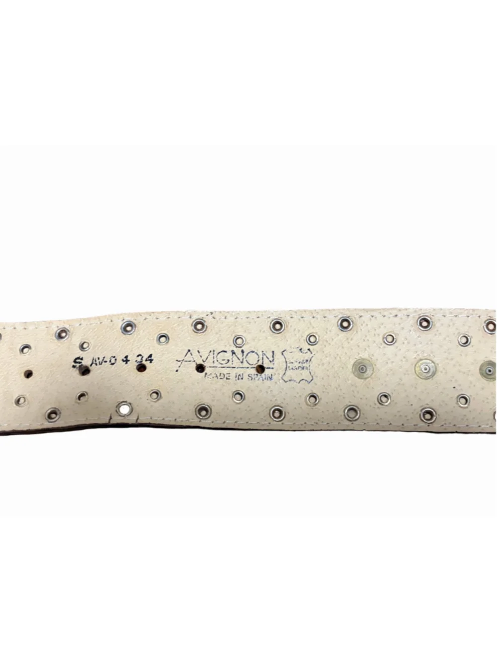 Avignon Studded Leather Belt – Genuine Leather, Made in Spain, Size Small